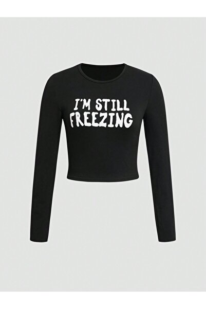 Jose Clothing Bluză crop cu mânecă lungă, cu mânecă lungă, din bumbac organic...