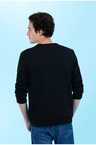 U.S. Polo Assn. BAZA. Polo Assn. Hanorac de bază negru cu decolteu