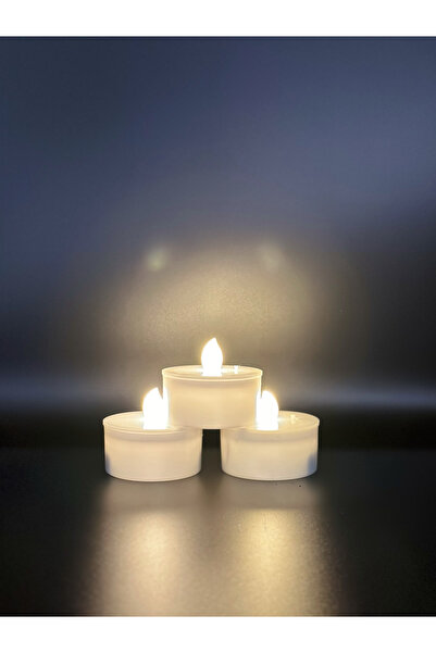 Led Mum 3 ad 4 cm yüzen mum cap 6 cm krem renk