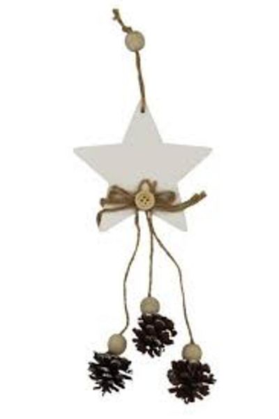 kidspartim Star Model - Ξύλινο Κώνο Κουκούλα 30 cm Πρωτοχρονιάτικο Σετ 3 τεμαχίων