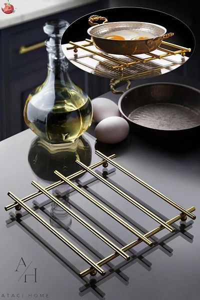 ATACI Stainless Kitchen Steel Trivet - Gold Model