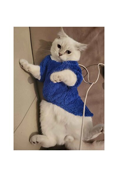 Gobo Welsoft Kışlık Lastikli Mavi Kedi Köpek Kıyafeti Elbisesi xlarge/xl/beden 4