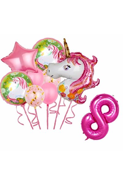 MFM Set baloane din folie cu tema unicorn de 8 ani 100 cm