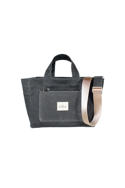 Atelier Bomonti Hishi Tote Bag Anthracite Waxed Canvas Bag