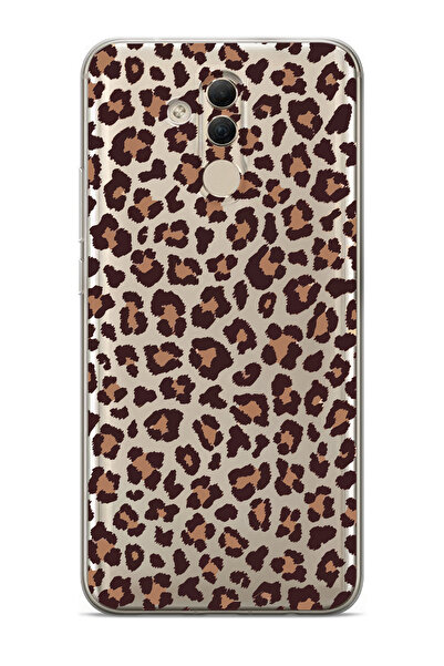 Magic Ring Huawei Mate 20 Lite Uyumlu Leopar Desenli Şeffaf Telefon Kılıfı