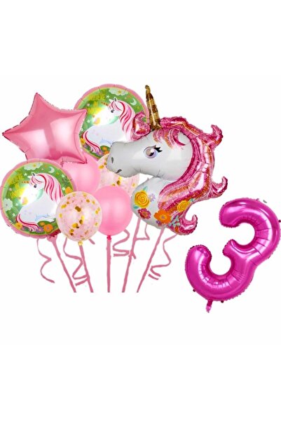 MFM Set baloane din folie cu tema unicorn de 3 ani 100 cm