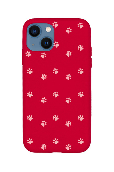 KaffCase حافظة هاتف آيفون 15 بينك كات باوز من السيليكون الفاخر