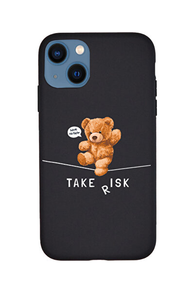 KaffCase حافظة هاتف آيفون 15 تيك ريسك تيدي بير من السيليكون الفاخر