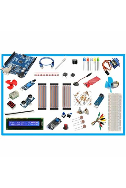 Arduino Uno R3 Başlangıç Seti 39 Parça 186 Adet Arduino Işık Set