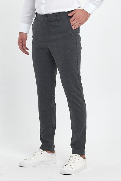 MODAMESTO Ανδρικό λινό παντελόνι Anthracite Slim Fit