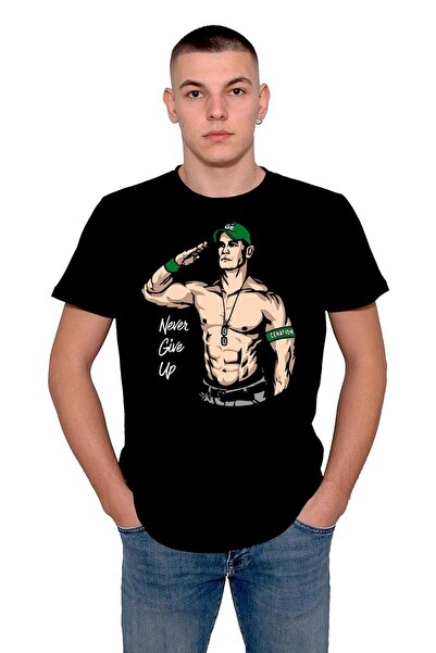 BIGROON Tricou unisex de lupte americane John Cena Never Give Up