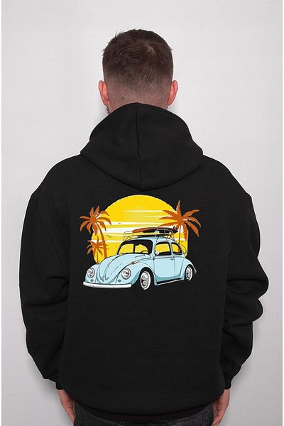 BIGROON Hanorac cu glugă retro unisex Volkswagen Beetle Vosvos Summer