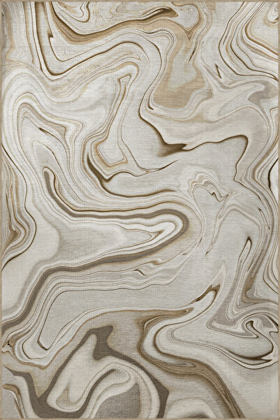 Rugs Modern Halı Bej Gri Temalı Soyut Dalgalı Spiral Desenli Kreatif Modern D...