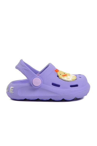 AYAKMOD Brn 1648-b Lilac Patterned Baby Sabo Slippers