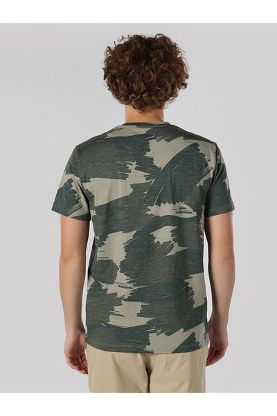 Colin's Green Men's Short Sleeve T-Shirt - Camouflage Printed, Regular Fit