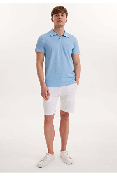 WESTMARK LONDON Ανδρικό μπλουζάκι Vital με λαιμόκοψη πόλο σε ανοιχτό μπλε χρώμα, βαμβακερό και κανονική εφαρμογή