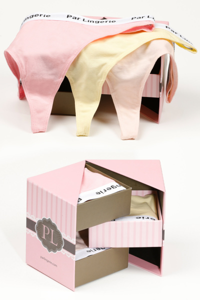 par lingerie pl 3-Piece Women's String Thong - Pink, Yellow, Salmon