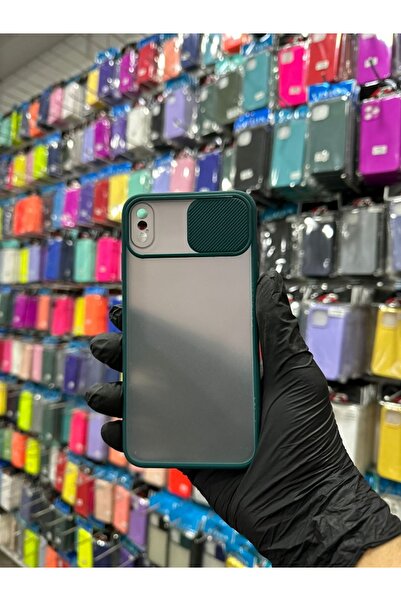 GLRTech İphone XS MAX Uyumlu Kapak Slayt Sürgülü Kamera Korumalı Arkası Buzlu...