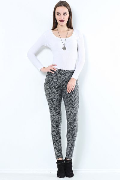 AVORWE Geometric Patterned Ornamental Pocket Leggings Trousers