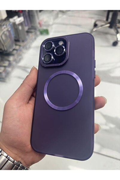 HappyCase Apple iphone 14 PRO MAX Mat Magsafe Kılıf Mor