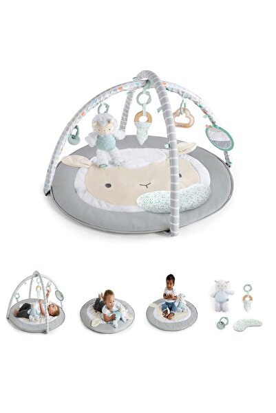 Ingenuity , Cozy Spot Loamy oyun matı, ahşap oyun kemeri, çıkarılabilir oyuncaklı