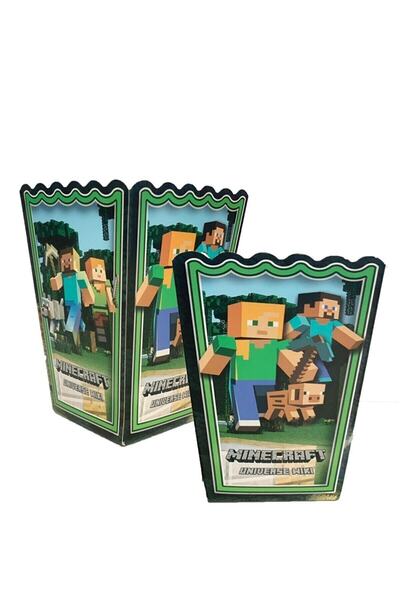 Parti dolabı 8 Adet Minecraft Mısır İkram Kutusu Doğum Günü Parti Malzemesi