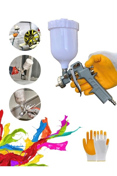 MOONSHOP Üstten Depolu Profesyonel Püskürtmeli Boya Sprey Tabancası ELDİVEN H...