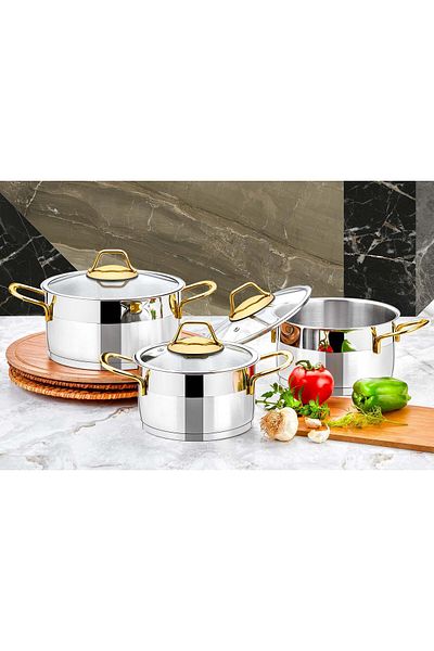 Evimsaray Luna 6 Piece Mini Set Gold
