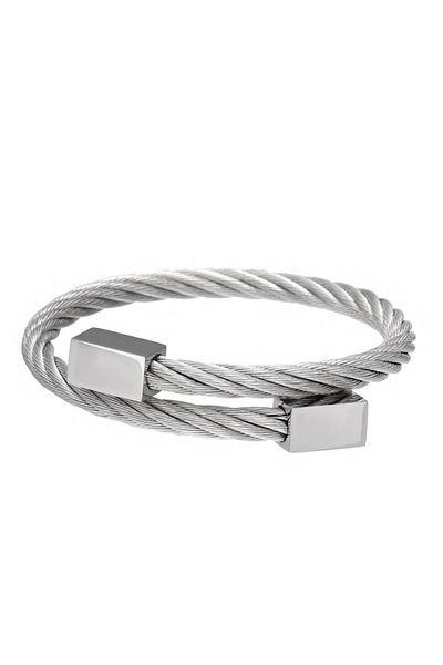 Chavin Spiral Spring Gray Mesh Steel Men's Bracelet Ek94by