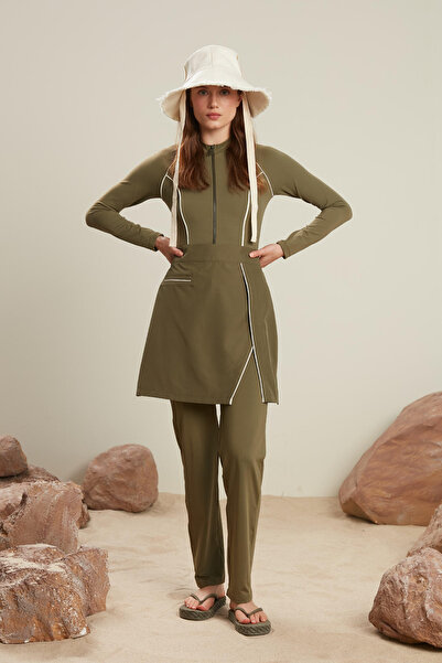 Manuka PIPING DETAIL SURF SWIMSUIT KHAKI