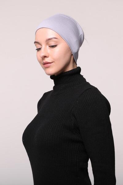 Altobeh Women's Combed Cotton Seamless Hijab Bandana Bone Sports Hair Band-grey