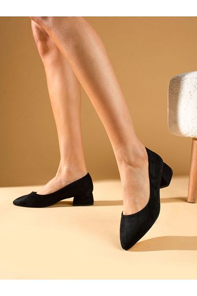 Alemdar Shoes Γυναικεία παπούτσια με τακούνι LEON Black Suede