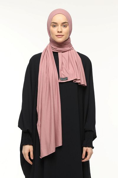 Altobeh Ροζ απλή πούδρα χτενισμένο σάλι Hijab