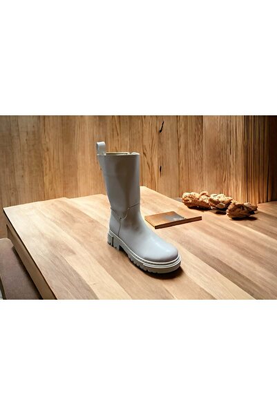 New Optimal Kadın Yarım Çizme Bot KREM