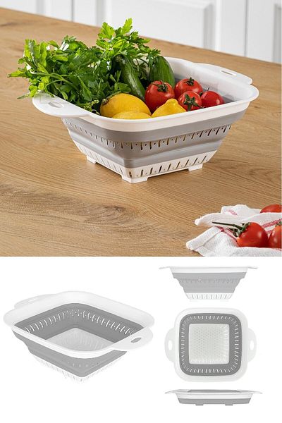 Meleni Home Folding Square Accordion Strainer Foldable Strainer