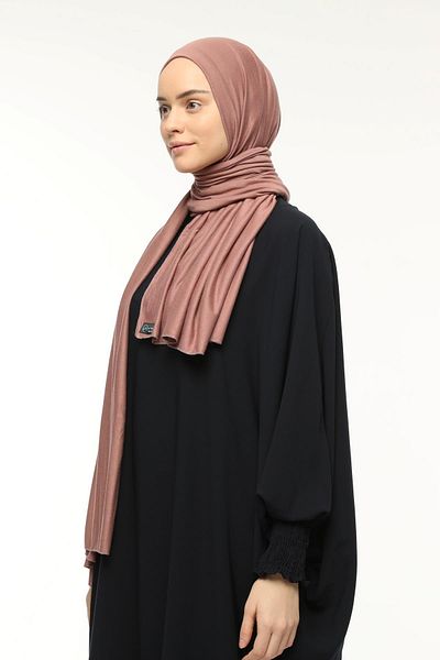 Altobeh Hijab Χτενισμένο Βαμβακερό Σάλι Απλό Σκούρο Τριαντάφυλλο Dusty