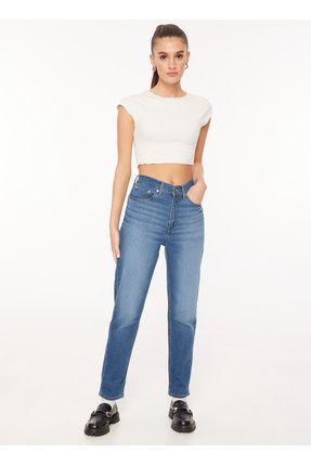 Levi s Levis Yuksek Bel Dar Paca Mom Fit Mavi Kad n Denim Pantolon A7091 0000 Fiyat Yorumlar Trendyol