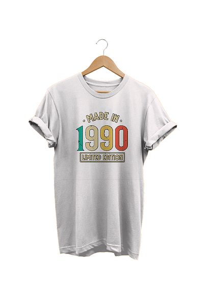 remonz 1990 Printed White, 100% Cotton, Oversize, Plus Size T-Shirt