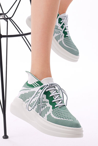 Tonny Black حذاء رياضي نسائي أخضر مريح برباط