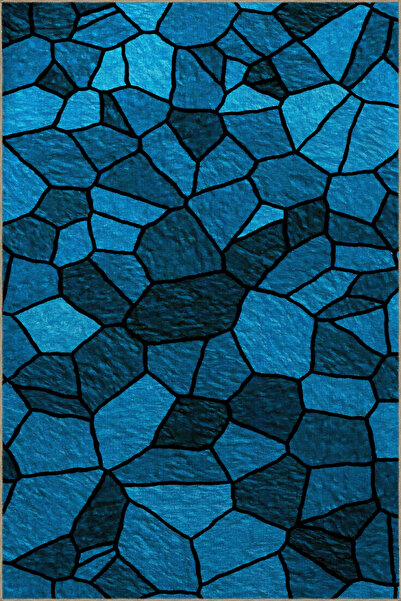 Rugs Modern Halı Δημιουργικό μοντέρνο διακοσμητικό χαλί με μπλε θέμα, με μικτ...
