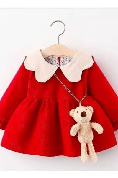 BERFONZO KIDS Rochie din catifea cu detaliu ursuleț de Anul Nou