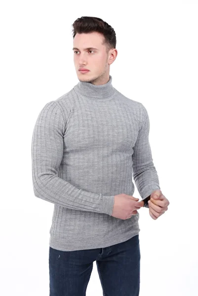 Minharir Pulover Slim Fit Full Fisherman din velur