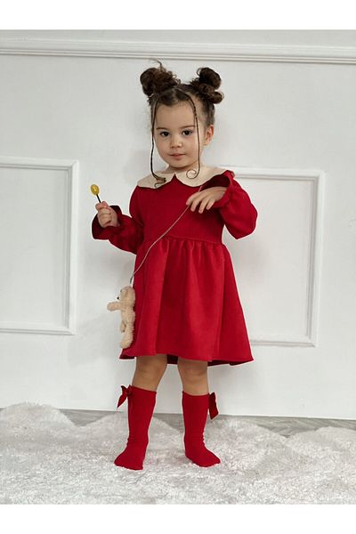 BERFONZO KIDS Rochie din catifea cu detaliu ursuleț de Anul Nou