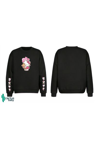 CACTUS COLLECTION Детски суитшърт с дизайн на Hello Kitty и кактус