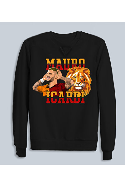 Efendioğlu Design ASLAN LOGOLU SWEATSHİRT 3 İPLİK ŞARDONSUZ KAPÜŞONSUZ