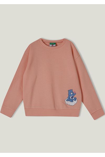 United Colors of Benetton Светлорозов суичър за момиче