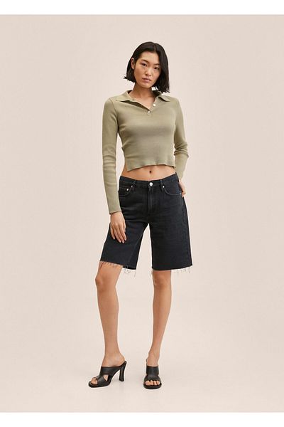 MANGO Woman Seamless Jeans Bermuda Shorts with Legs