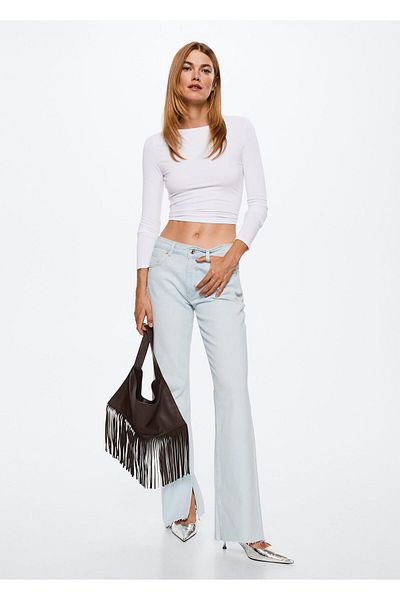 MANGO Woman Gerade geschnittene Jeans mit mittlerer Taille