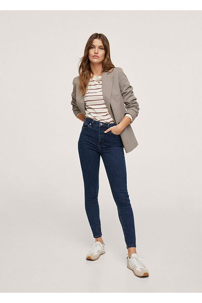 MANGO Woman Women's Dark Blue High Waist Skinny Jean Trousers