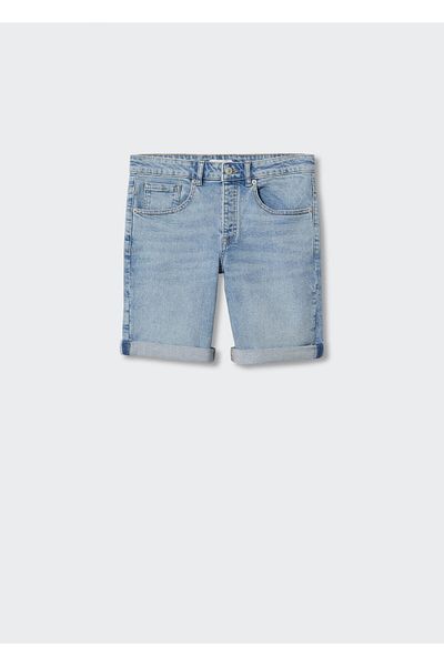 Mango Teen Pantaloni scurți albaștri pentru copii